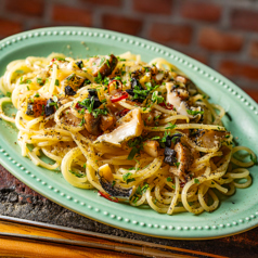 十勝産つぶ貝ととかちマッシュのペペロンチーノ