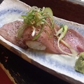 料理メニュー写真&nbsp;炙り一枚牛タン寿司(一貫）