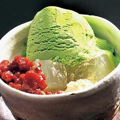 芭蕉堂わらび餅~お濃い茶アイス添え~