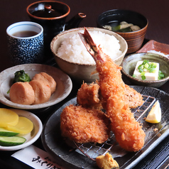 ミックスフライ定食(ヒレ・海老・ささみ)