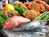 羅臼直送の新鮮魚介と農家直送の新鮮春野菜を使用。