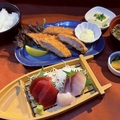 料理メニュー写真&nbsp;刺身と鮪カツの定食