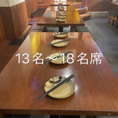 テーブルを縦長に4テーブルつなげた席です。大衆肉居酒屋で美味しく楽しくお過ごし下さい！