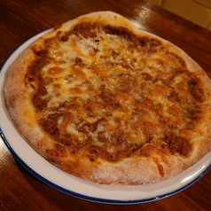 キーマカレー風ピザ