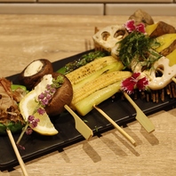 おすすめの逸品【炭焼野菜串盛り合わせ】