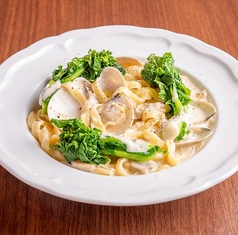 ハマグリとアサリのパスタ～クラムチャウダー仕立て～