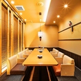 8名様用ＶＩＰ掘りごたつ席になります。落ち着いた雰囲気の店内はゆったりとお食事をするのに最適♪ご宴会コース以外にも、こだわりの逸品料理や可愛らしいデザートなど豊富にご用意しております！