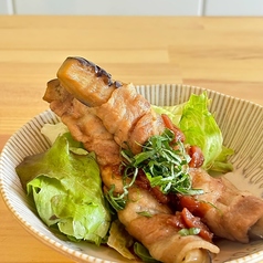 ナスの肉巻き梅だれ