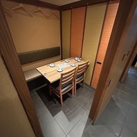 完全個室のプライぺート空間も完備してます◎