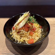 トマトと大葉ネギ味噌の冷製カッペリーニ