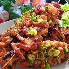 豚肩ロースの屋台風串焼き