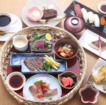 20周年記念、感謝の花かご会席。ドリンク付きでゆったりたっぷりの充実ランチ。