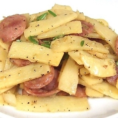 腸詰めと竹の子の炒め