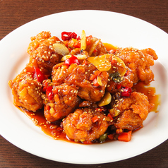 若鶏の甘酢辛口炒め
