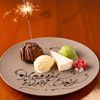 誕生日や記念日のサプライズプレートも承ります♪