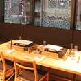 テーブル席半個室。名古屋駅を眺めながらお食事できる贅沢なお席。