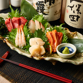 まず味わって欲しいのは、築地直送の鮮魚を使ったお料理。まぐろ・甘エビといった王道はもちろん、当日仕入れた魚の魅力を最大限に生かした一皿も絶品です!食材や調理法が変わるため、訪れるたびに新たな"美味しい"をお楽しみいただけます。選りすぐりの食材を使った品々を、思う存分ご堪能あれ!