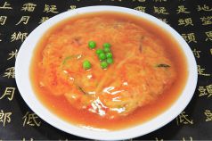 カニ玉/青梗菜のクリーム煮/青梗菜とハチノス煮込み/五目豆腐煮込み