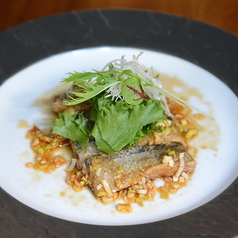 秋刀魚の竜田揚げ サラダ仕立て