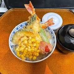 海老と野菜の天丼
