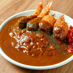 カレー ＋ エビフライ＆カニクリームコロッケ(2ケずつ)