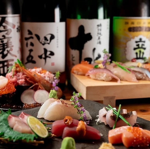 テーブル席で、お鮨を食す