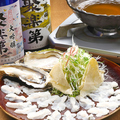 料理メニュー写真 鱧と牡蠣のしゃぶしゃぶ