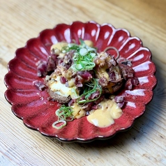 備前黒牛の肉シイタケ &nbsp;クリームチーズと卵黄ソース
