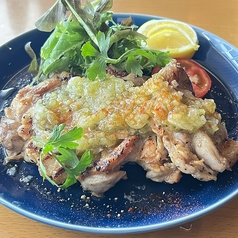 鶏もも肉の豪快グリル 香味野菜のディアボロ風