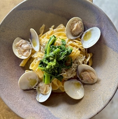 ハマグリとしらすの自家製タリアテッレ　柚子胡椒