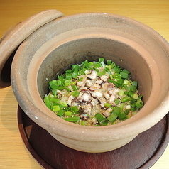 蛸と九条葱の土鍋飯