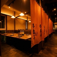 個室、半個室あり、シチュエーションに応じてご案内。