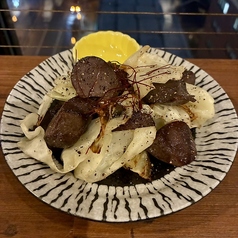 道産鴨砂肝のコンフィとキャベツのソテー