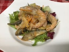 白身魚と海老マリネ