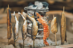 鮎、ほっけの干物、西京焼他