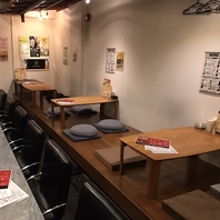 お1人様も大歓迎！サク飲みに最適なカウンターは7席！