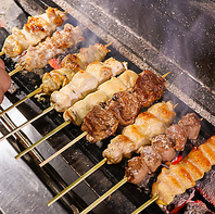 強火で焼き上げ旨味を閉じ込めた但馬どりを使った焼鳥！