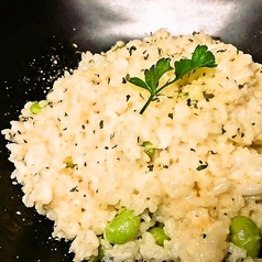 やりいかとキャベツのクリームチーズリゾット