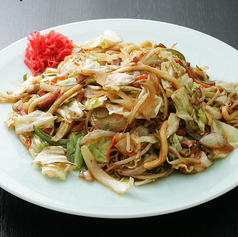 ちゃんこ焼(焼きそばと焼きうどんのMIX焼き)