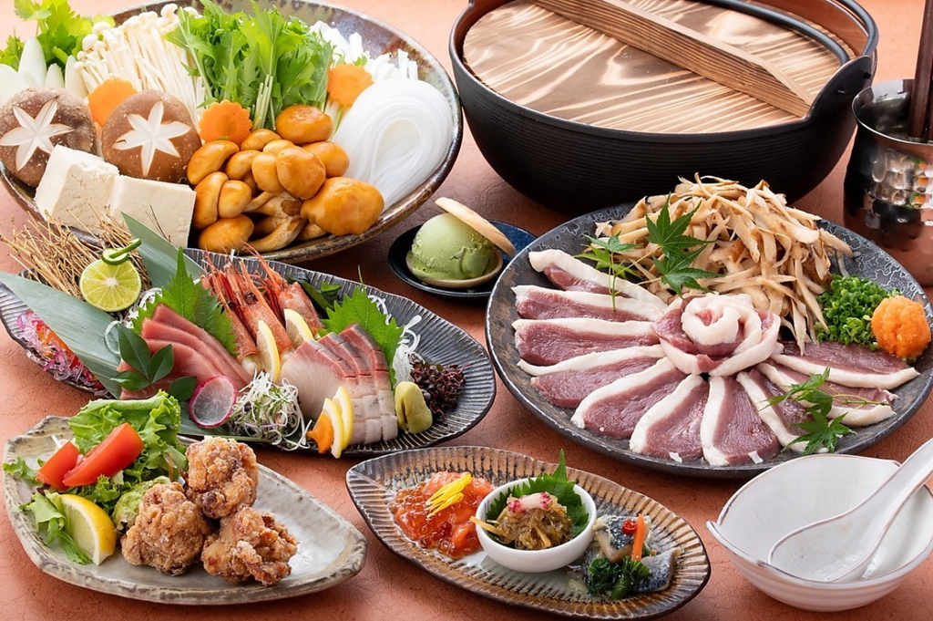 『鴨鍋コース』6品   6,500円　各種飲み放題付コースもございます。