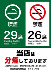喫煙個室、禁煙席個室両方あります。