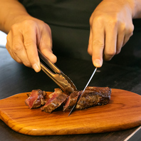 【こだわりの山の幸】鹿肉のリブロースステーキ♪