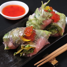 トロと海老の生春巻き