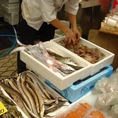 毎日明石魚の棚の新鮮な食材を仕入れます