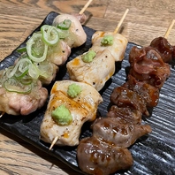 北海道の銘柄鶏「知床鶏」を使った串焼きをご用意！