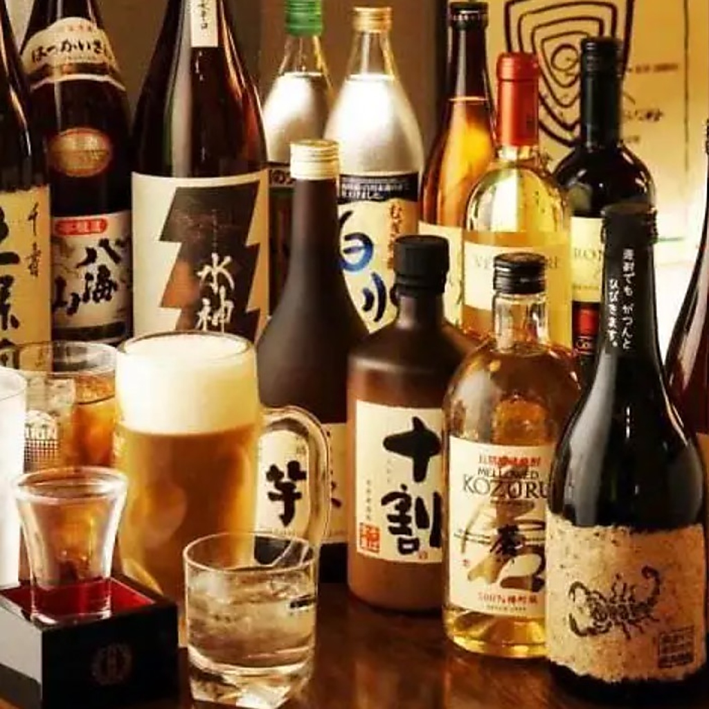 ご宴会コースの全てにつく飲み放題は圧倒的品な揃え♪2時間飲み放題の単品1500円のお得プランも