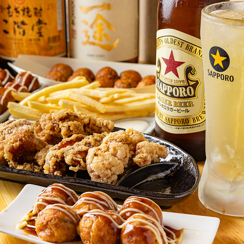 外カリ中トロの大阪本場スタイルのたこ焼きが食べられるお店。8名様から貸切可能◎