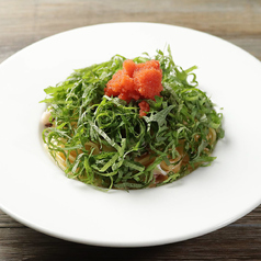 山盛り大葉とぷりぷりいかの明太子クリーム