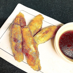 鶏皮包揚げ餃子(4個)/揚げだし豆腐/揚げだしナス
