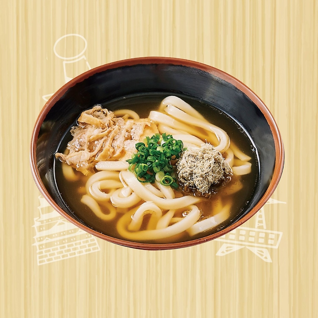 大阪名物！かすうどん。ホルモンから出る「油かす」は、高タンパク・低脂肪・コラーゲンがたっぷり！